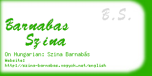 barnabas szina business card