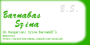 barnabas szina business card